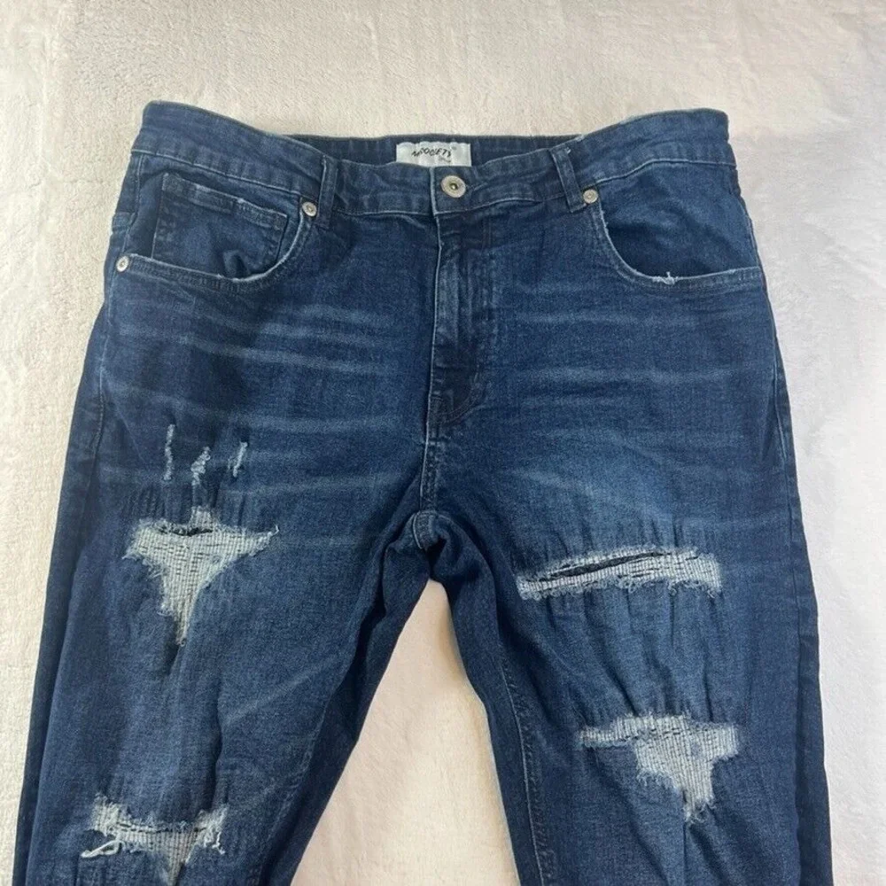 M SOCIETY Men's Jeans Skinny SIZE 38X32 BLUE MOTO‎ Distressed